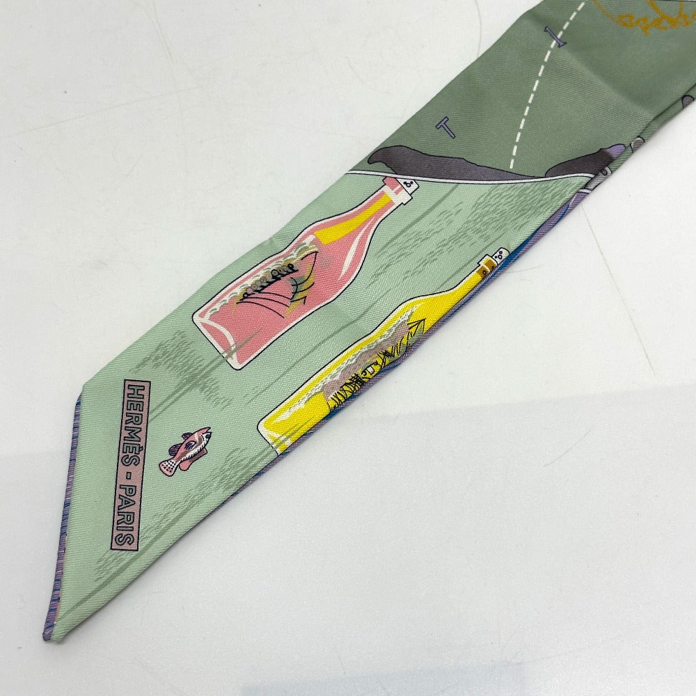 HERMES scarf silk multicolor bottle ship Women  d