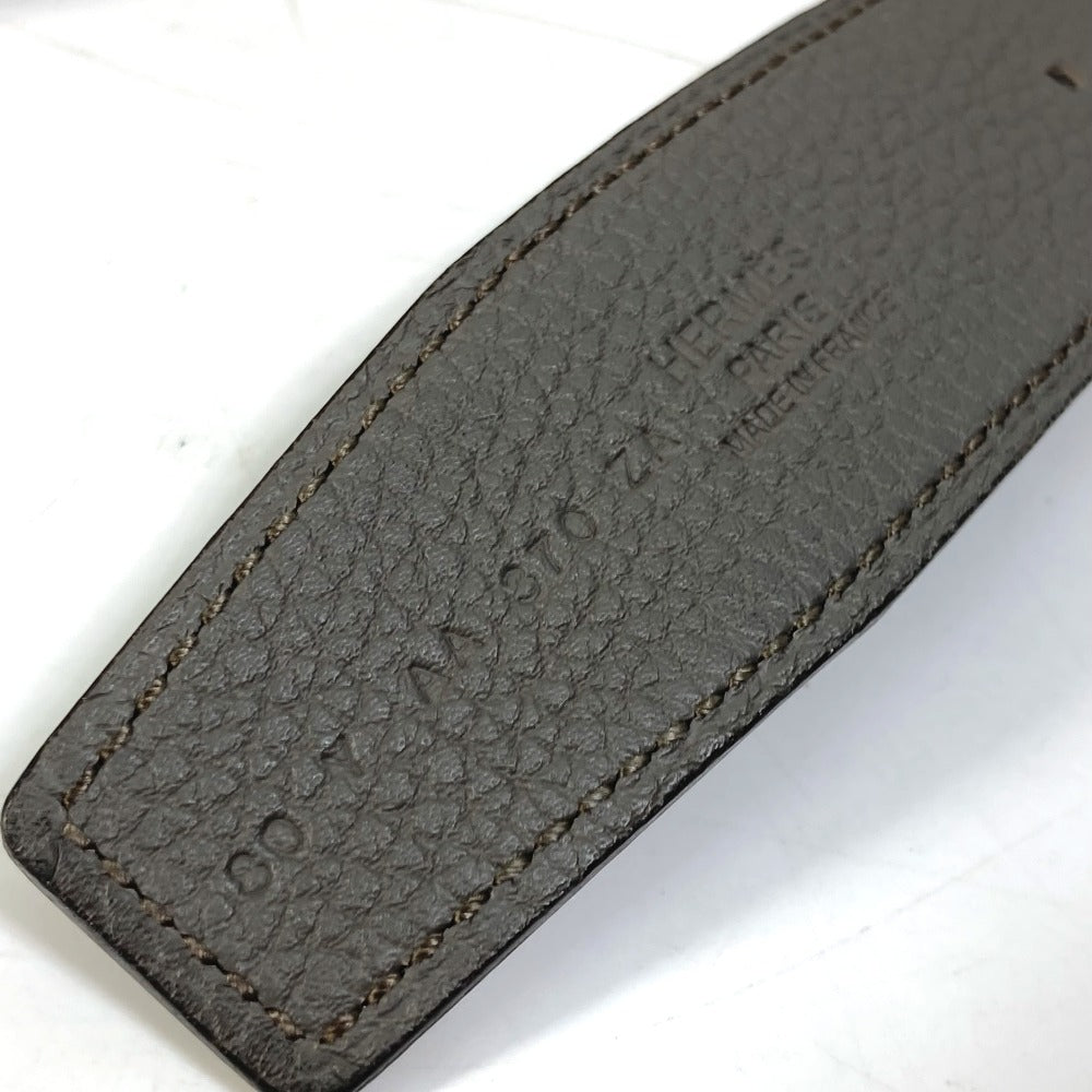 HERMES belt Togo gray H belt Ash okare Women 80  d