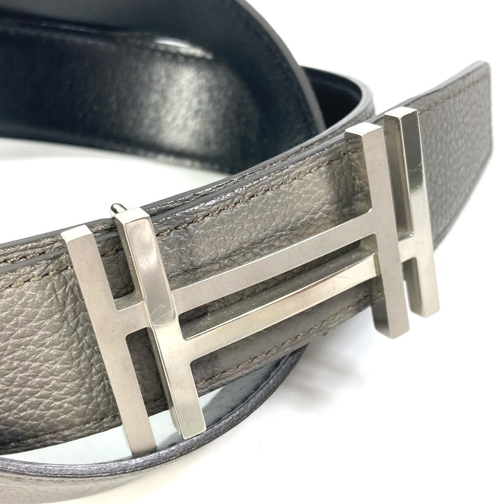 HERMES belt Togo gray H belt Ash okare Women 80  d