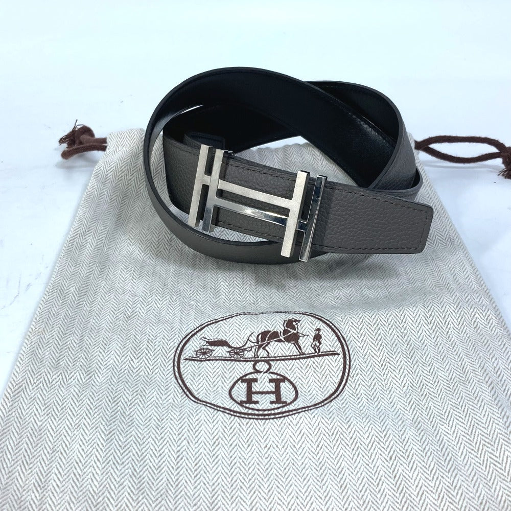 HERMES belt Togo gray H belt Ash okare Women 80  d