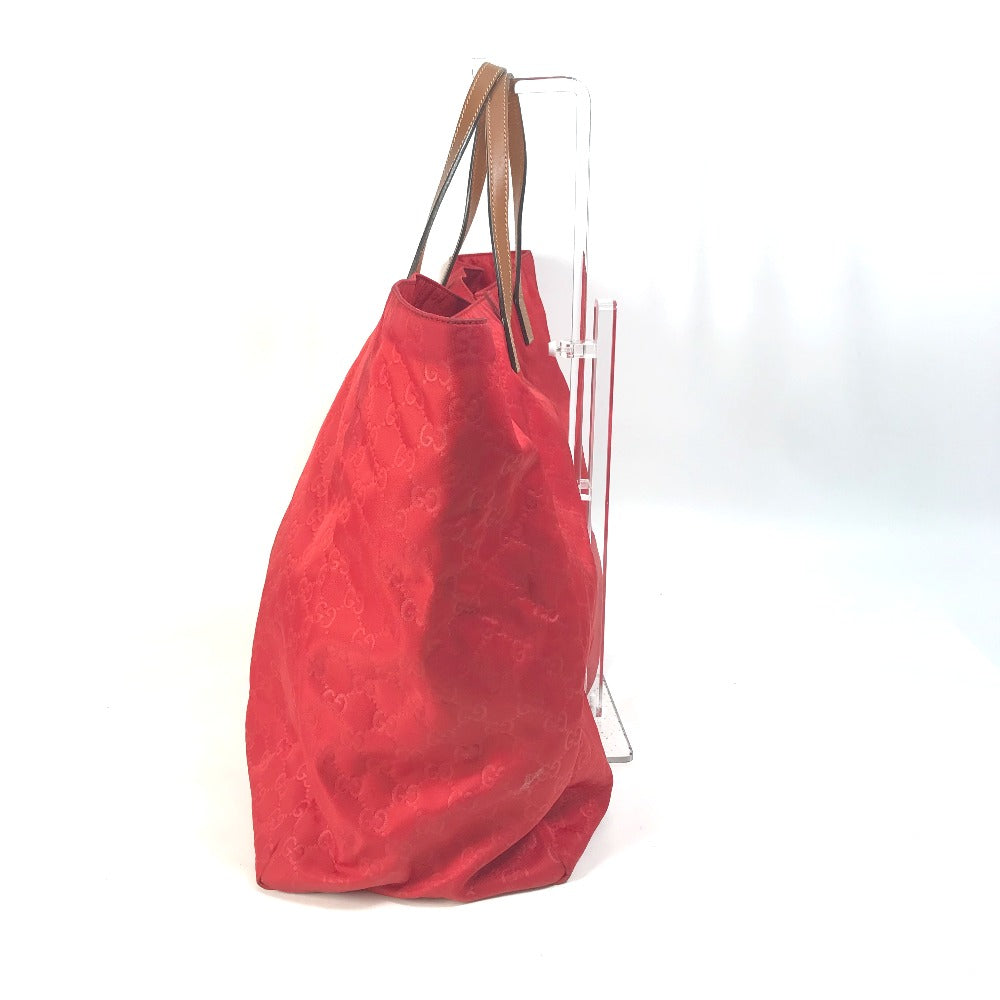 GUCCI Tote Bag 286198 Nylon Red GG pattern Large tote Women Secondhand