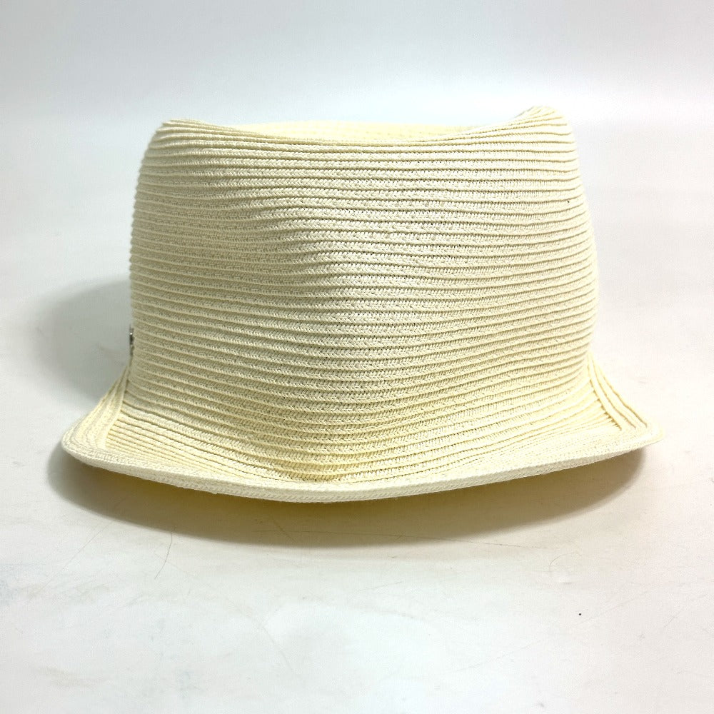HERMES cap polyester Ivory hat cap serie emma straw cap Women 57  d