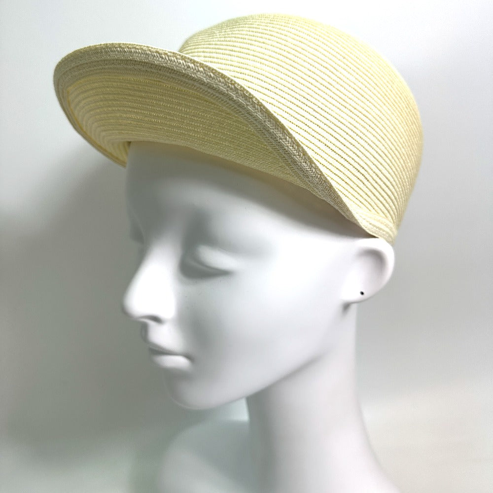 HERMES cap polyester Ivory hat cap serie emma straw cap Women 57  d