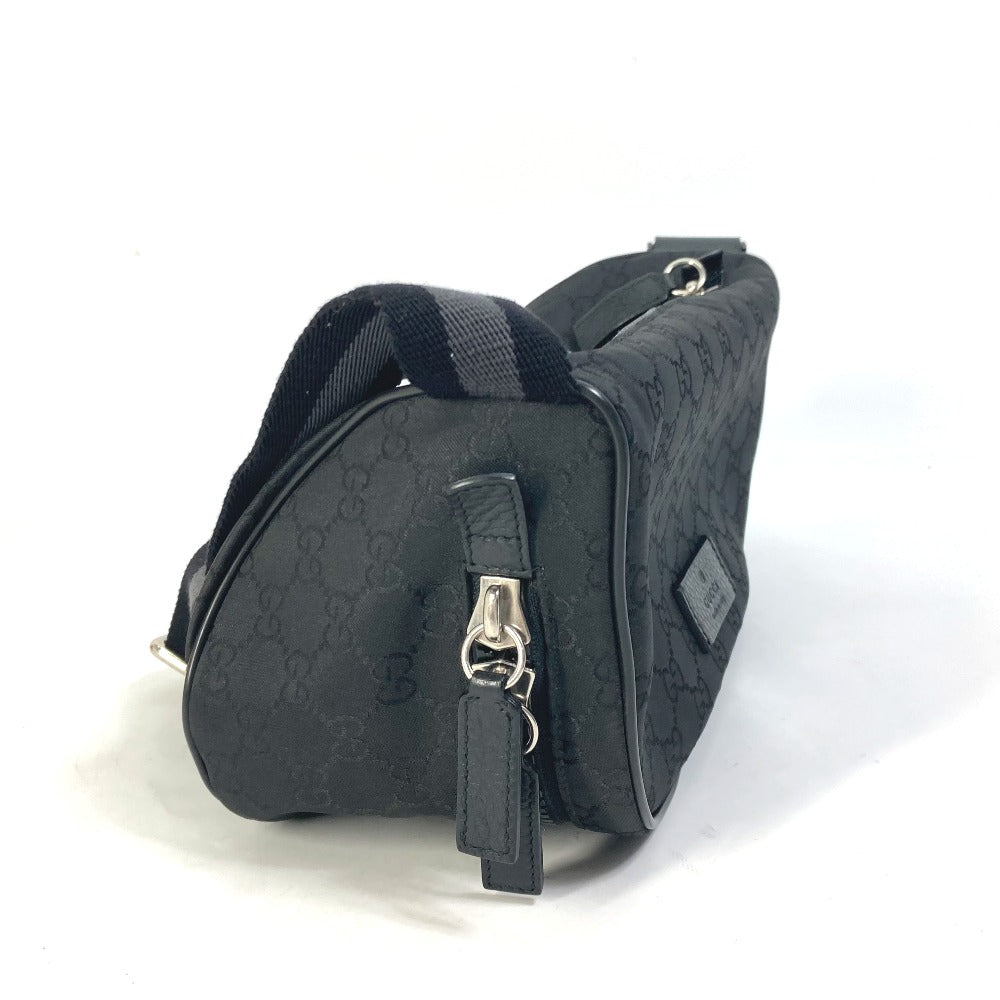 GUCCI Waist bag 449182 Nylon black GG Belt bag Shoulder Bag mens Secondhand