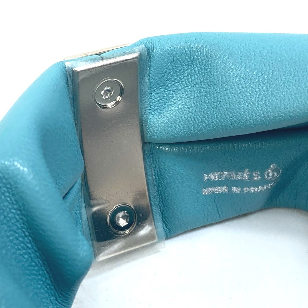 HERMES bracelet leather Light blue accessories medor Torsado Women  d