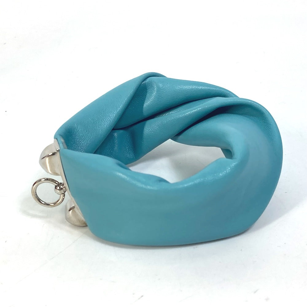 HERMES bracelet leather Light blue accessories medor Torsado Women  d