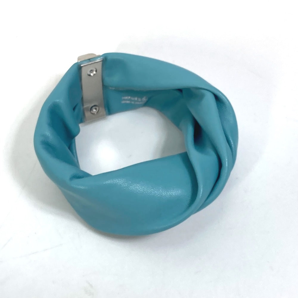 HERMES bracelet leather Light blue accessories medor Torsado Women  d