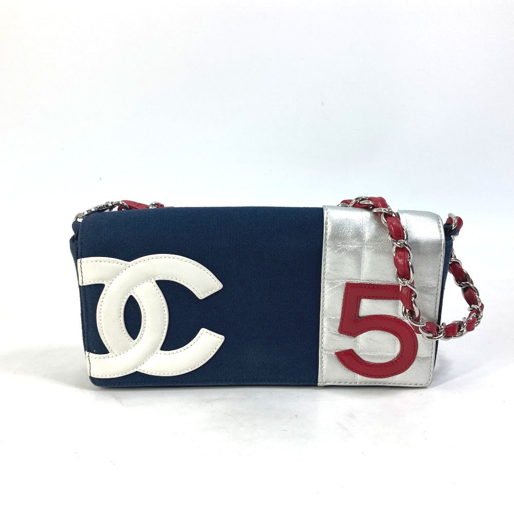 CHANEL Shoulder Bag Canvas / leather Navy   NO.5 Number 5 Women