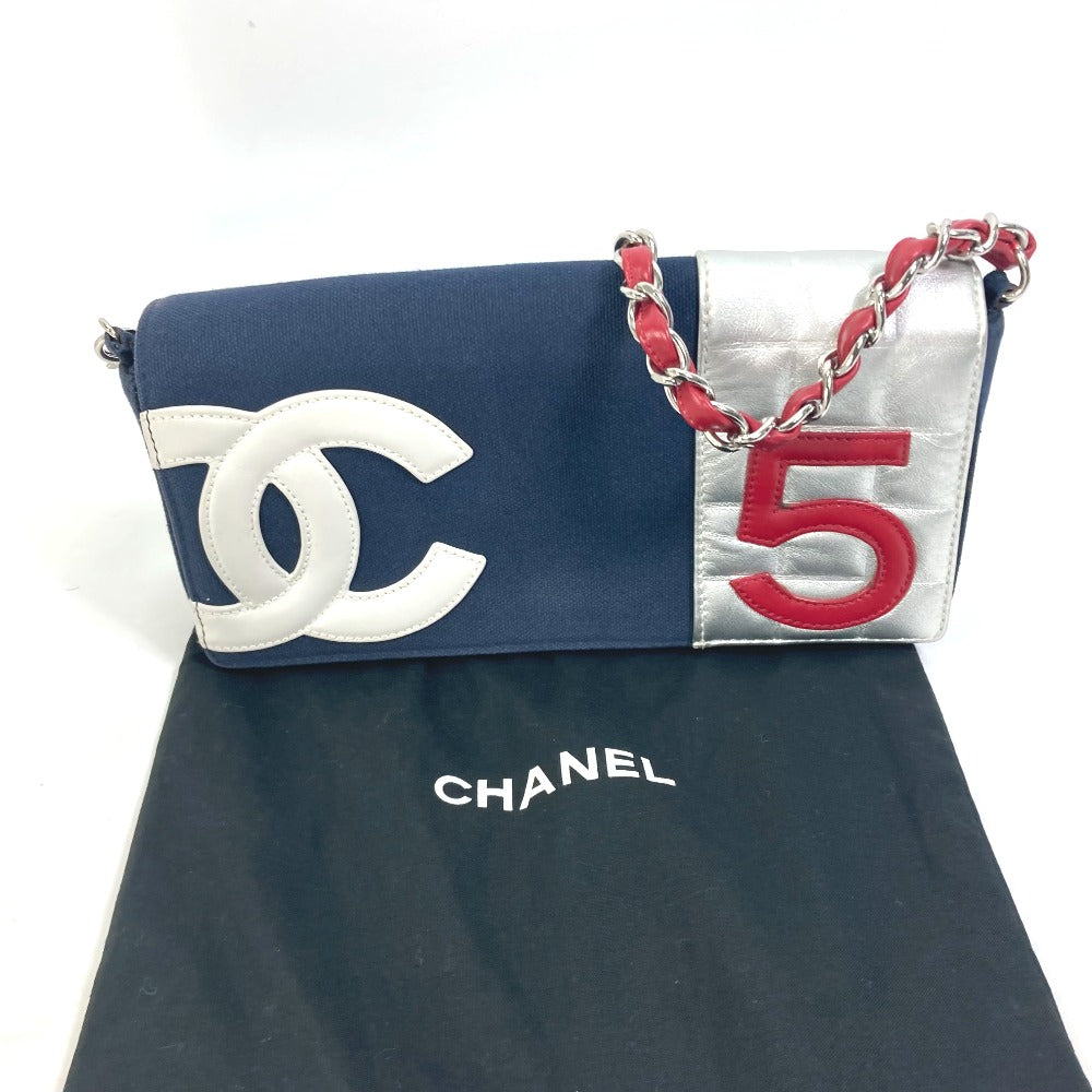 CHANEL Shoulder Bag Canvas / leather Navy   NO.5 Number 5 Women