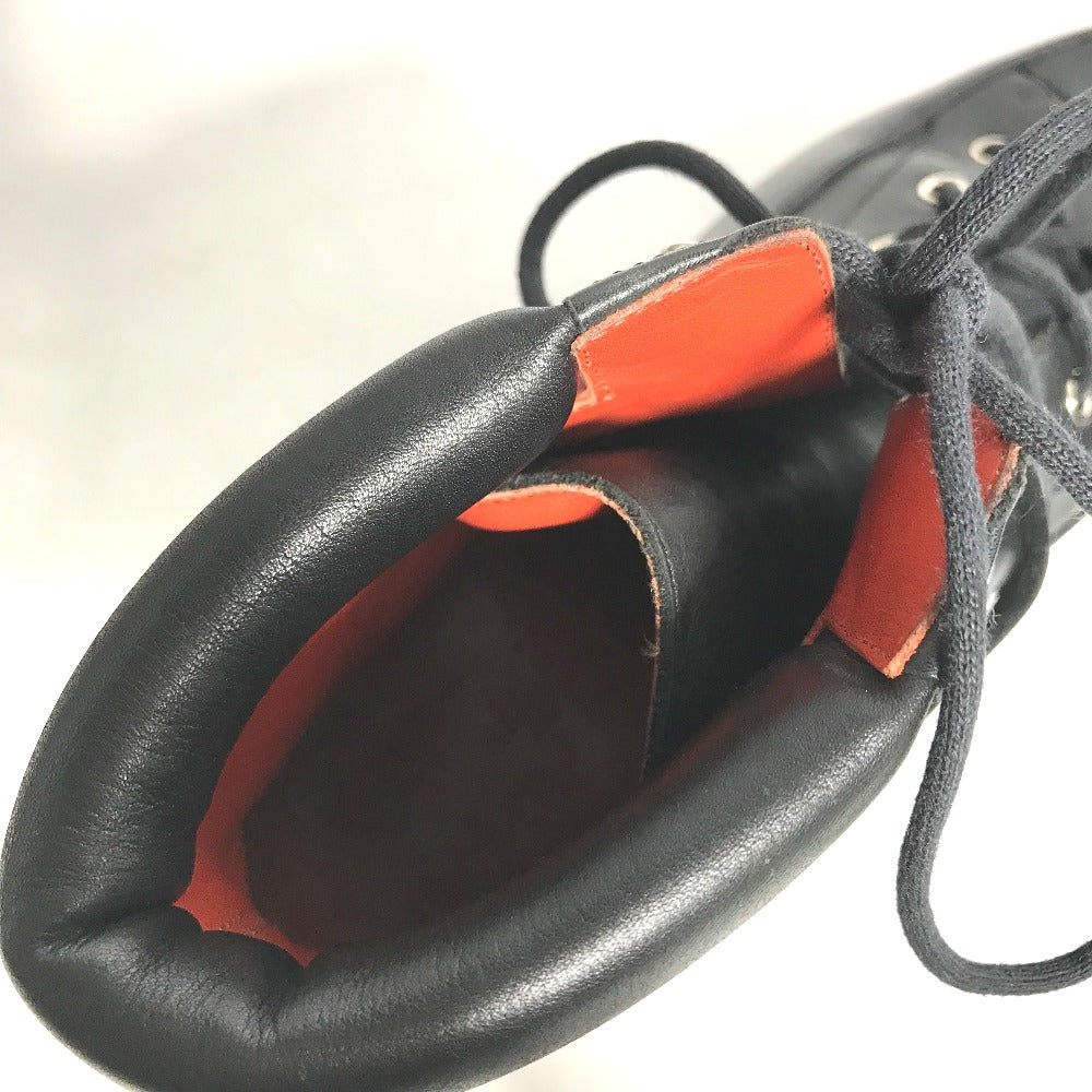 HERMES boots leather black trekking High cut H logo mens 40  d