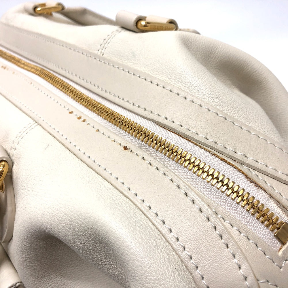 LOUIS VUITTON Boston Duffel bag leather white Sac Louis Women  d