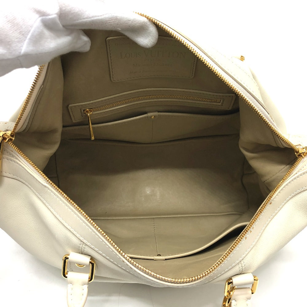 LOUIS VUITTON Boston Duffel bag leather white Sac Louis Women  d