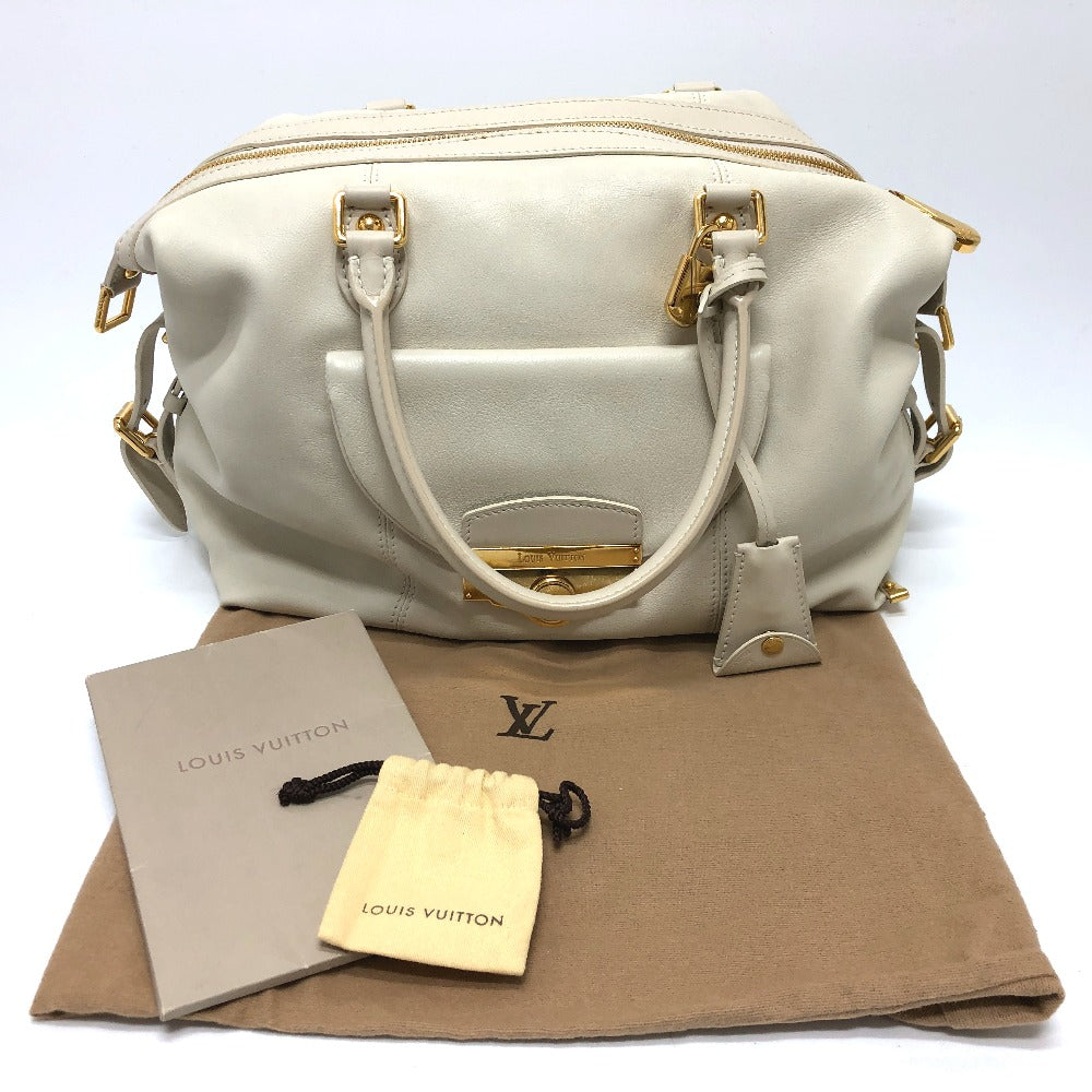 LOUIS VUITTON Boston Duffel bag leather white Sac Louis Women  d