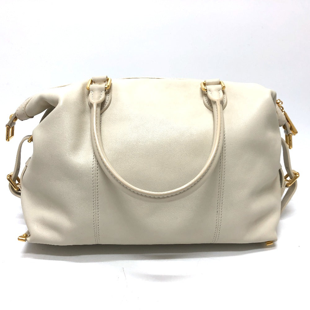 LOUIS VUITTON Boston Duffel bag leather white Sac Louis Women  d