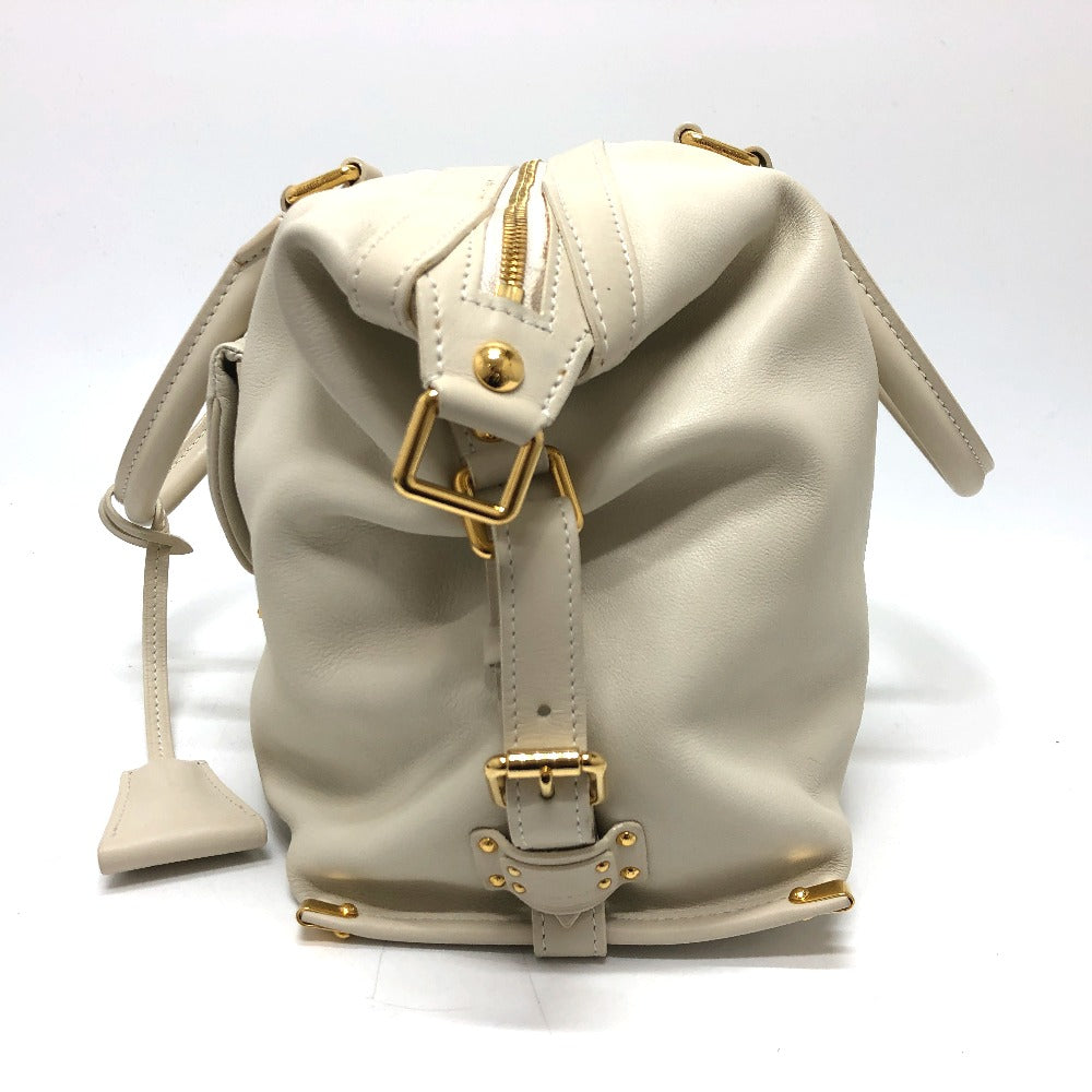 LOUIS VUITTON Boston Duffel bag leather white Sac Louis Women  d