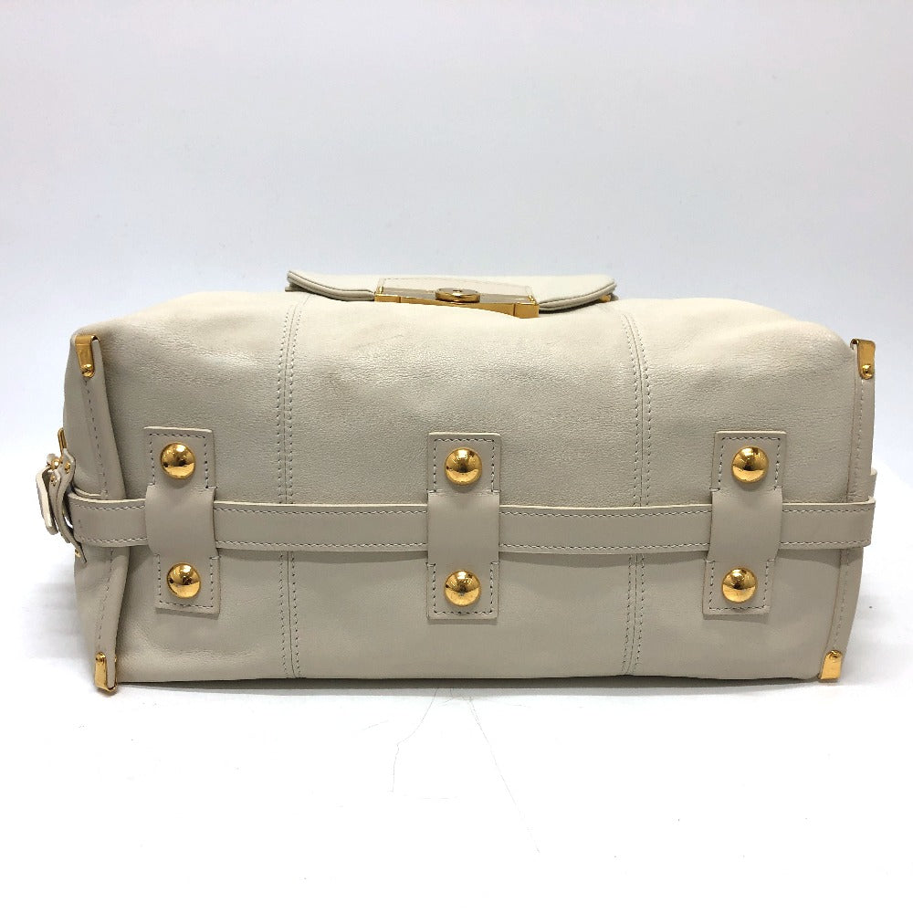 LOUIS VUITTON Boston Duffel bag leather white Sac Louis Women  d