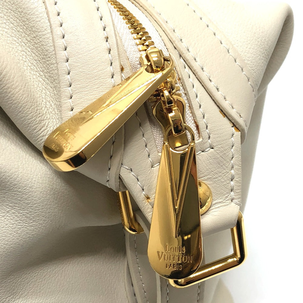 LOUIS VUITTON Boston Duffel bag leather white Sac Louis Women  d
