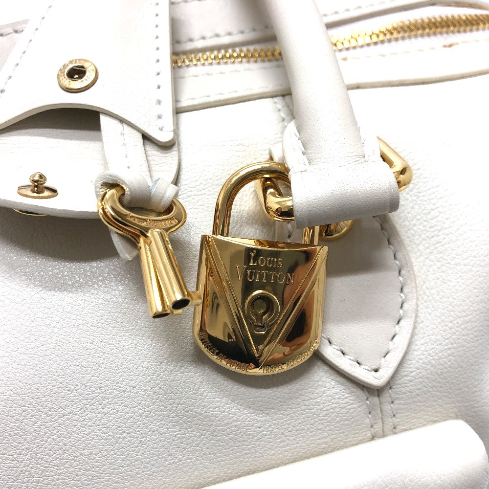 LOUIS VUITTON Boston Duffel bag leather white Sac Louis Women  d