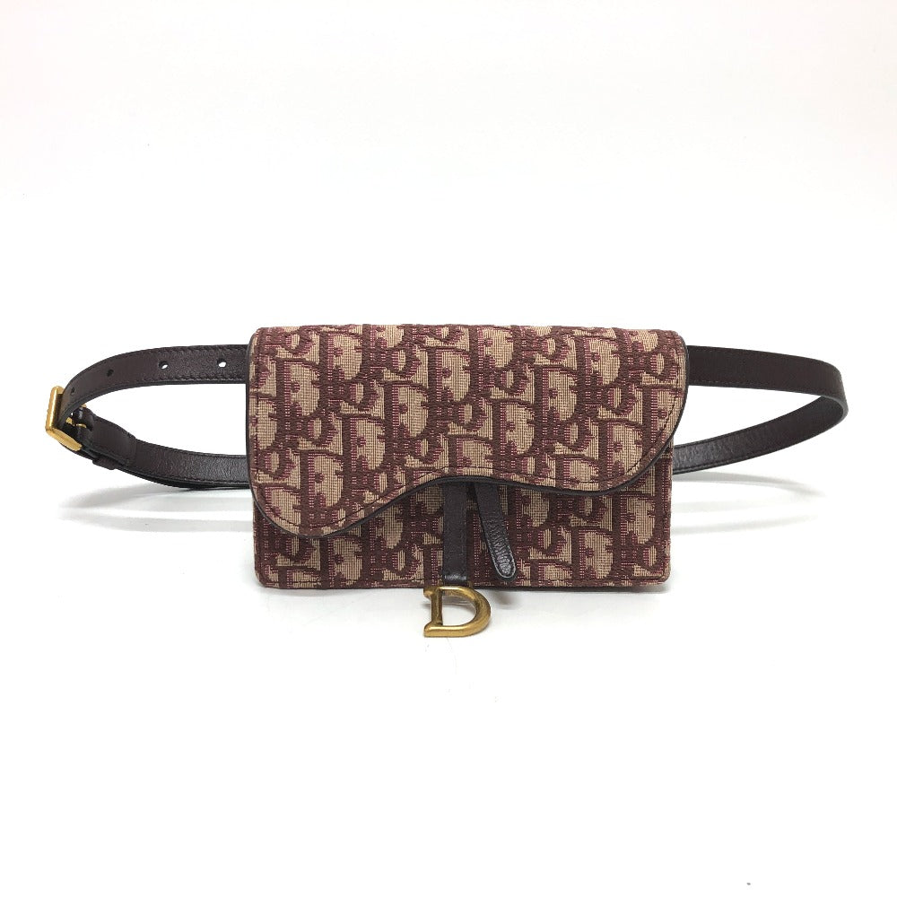 Christian Dior Sling bag Canvas leather Bordeaux Trotter SADDLE belt pouch Women