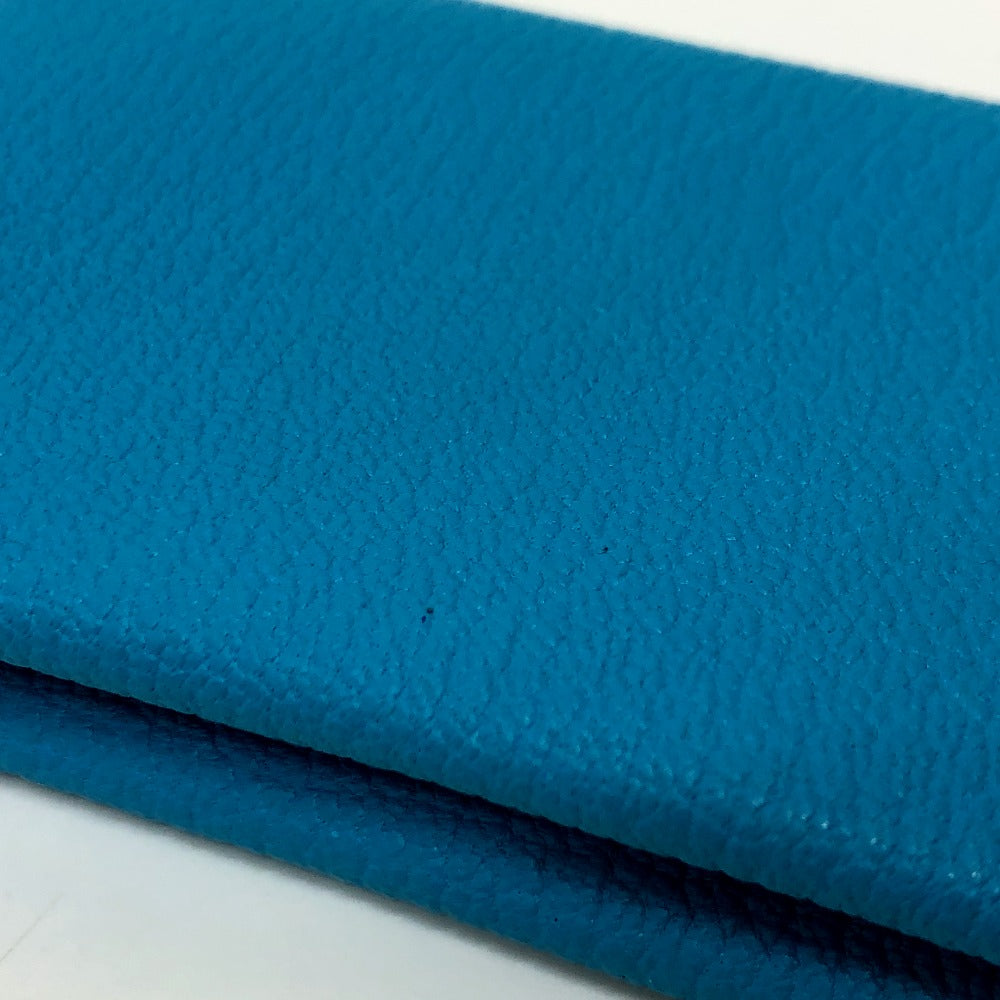 HERMES Card Case Shave blue Calvi Women  d