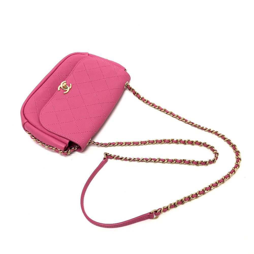 CHANEL Shoulder Bag AS0138 Calfskin pink CC COCO Mark Edge Chain