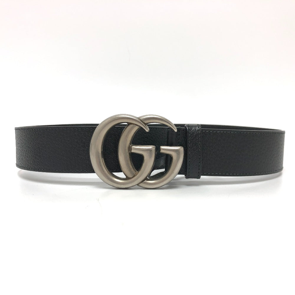 GUCCI belt 406831 leather black Leather belt (double G buckle) mens 85
