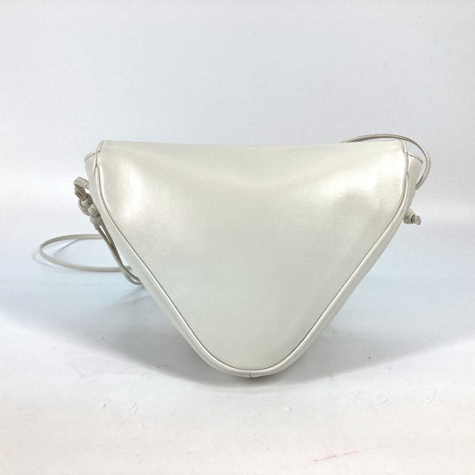 CELINE Shoulder Bag leather white Triangle logo triangle Women