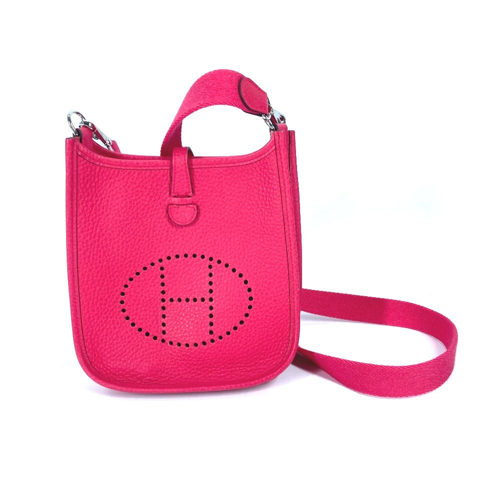 HERMES Shoulder Bag Taurillon Clemence pink Crossbody pochette Evelyn TPM 16 Women  d