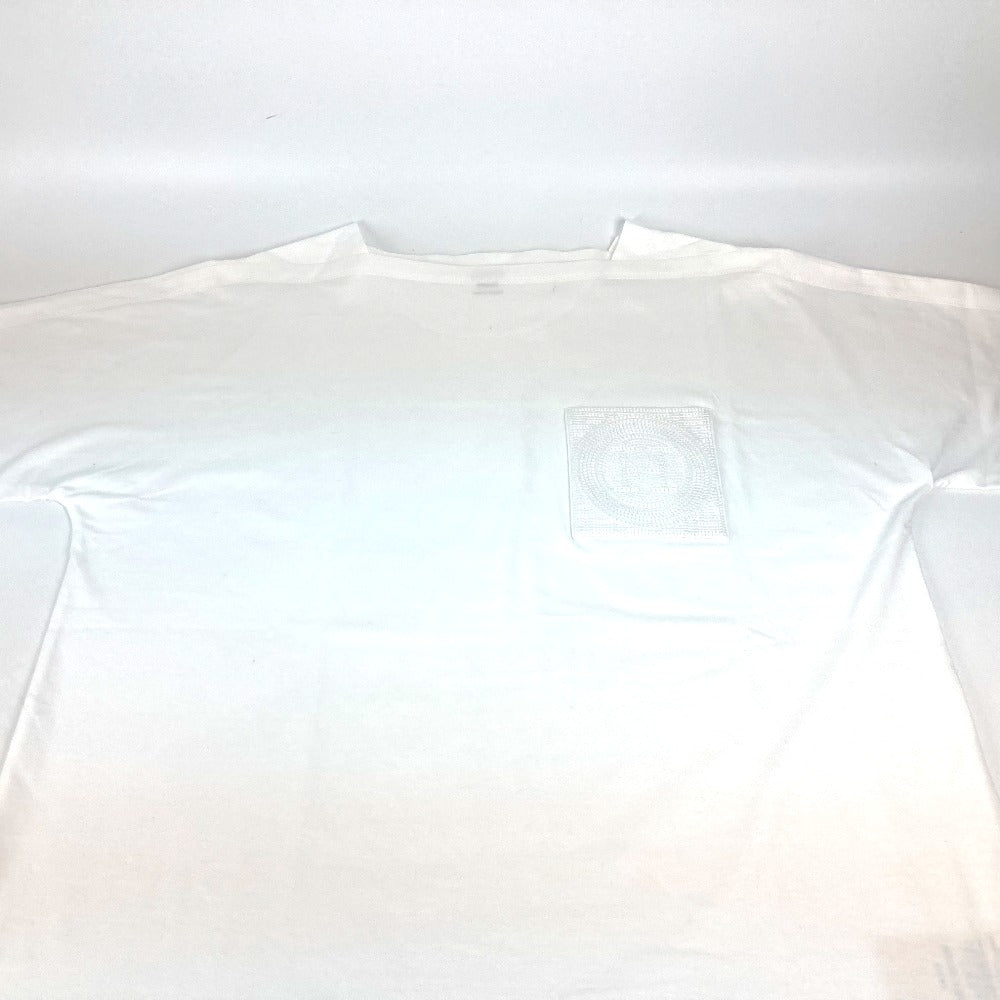 HERMES Short sleeve shirt cotton white H embroidery mosaic Tunic with embroidered pockets Women 40  d