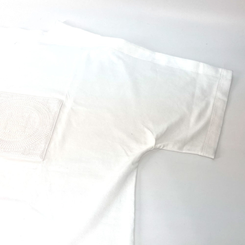 HERMES Short sleeve shirt cotton white H embroidery mosaic Tunic with embroidered pockets Women 40  d