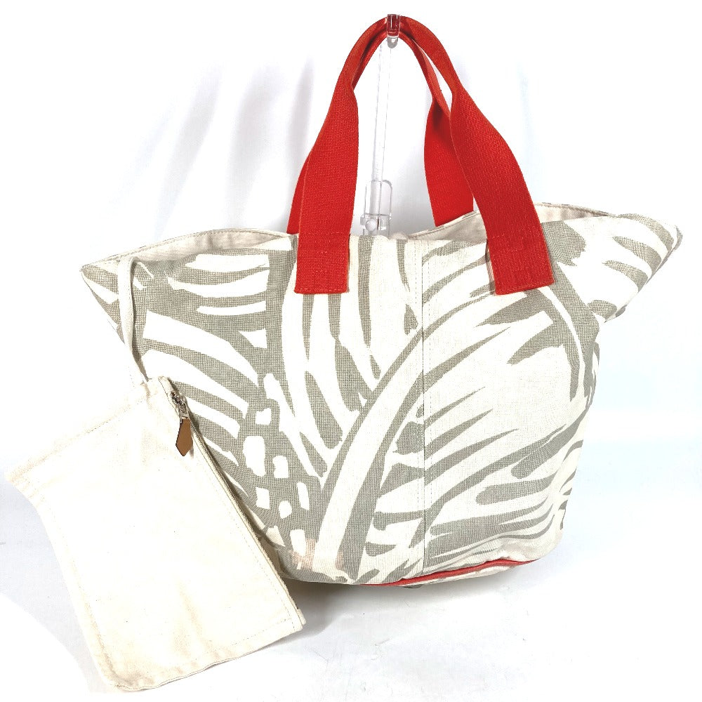 HERMES Shoulder Bag canvas beige With porch Pannier Platge Women  d