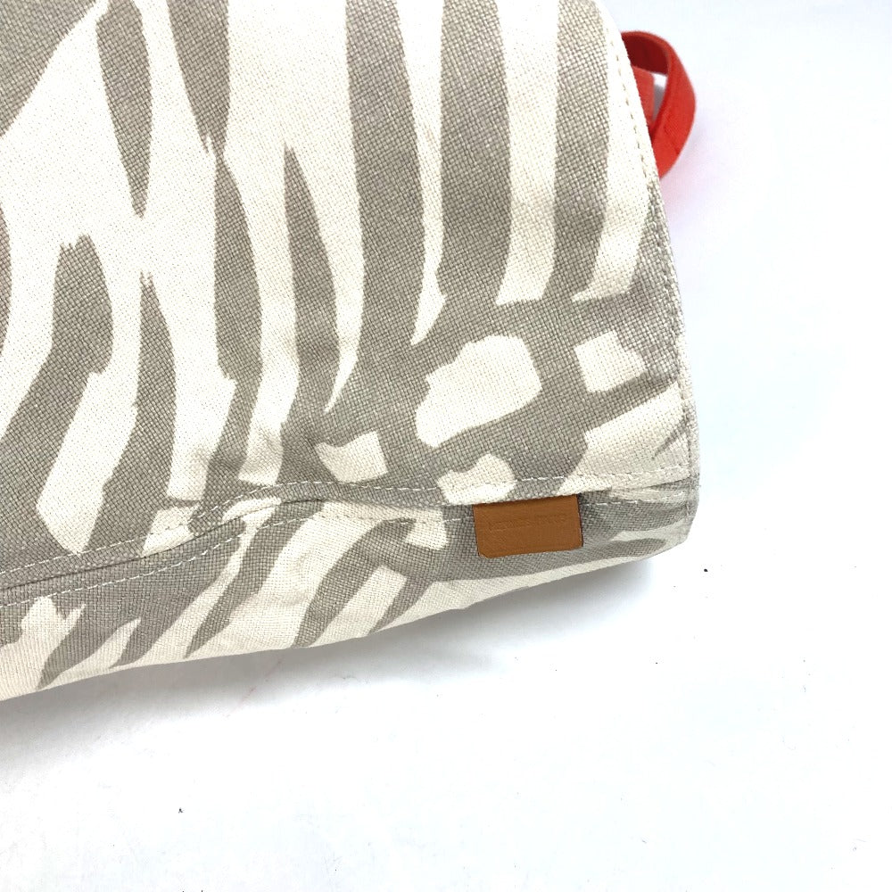 HERMES Shoulder Bag canvas beige With porch Pannier Platge Women  d