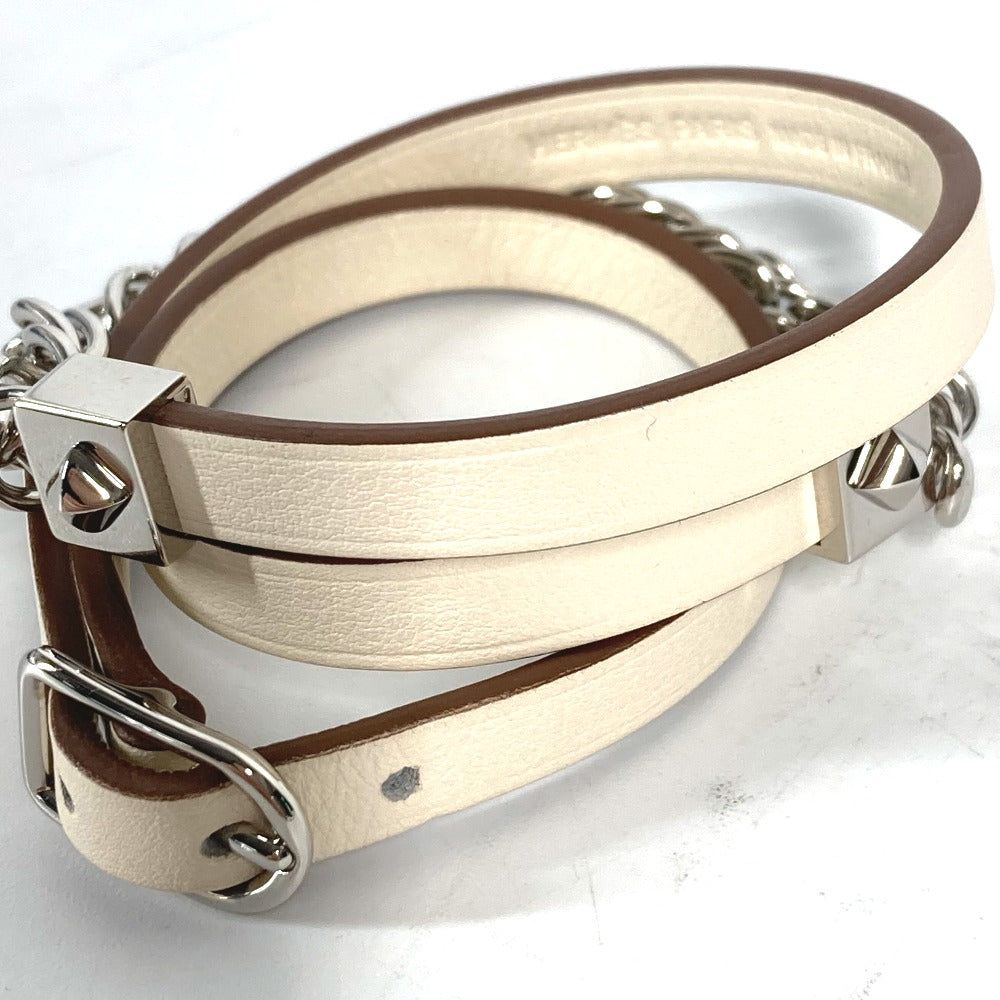 HERMES bracelet Swift white Accessories Gourmet Esketre Triple Tour Women T2  d