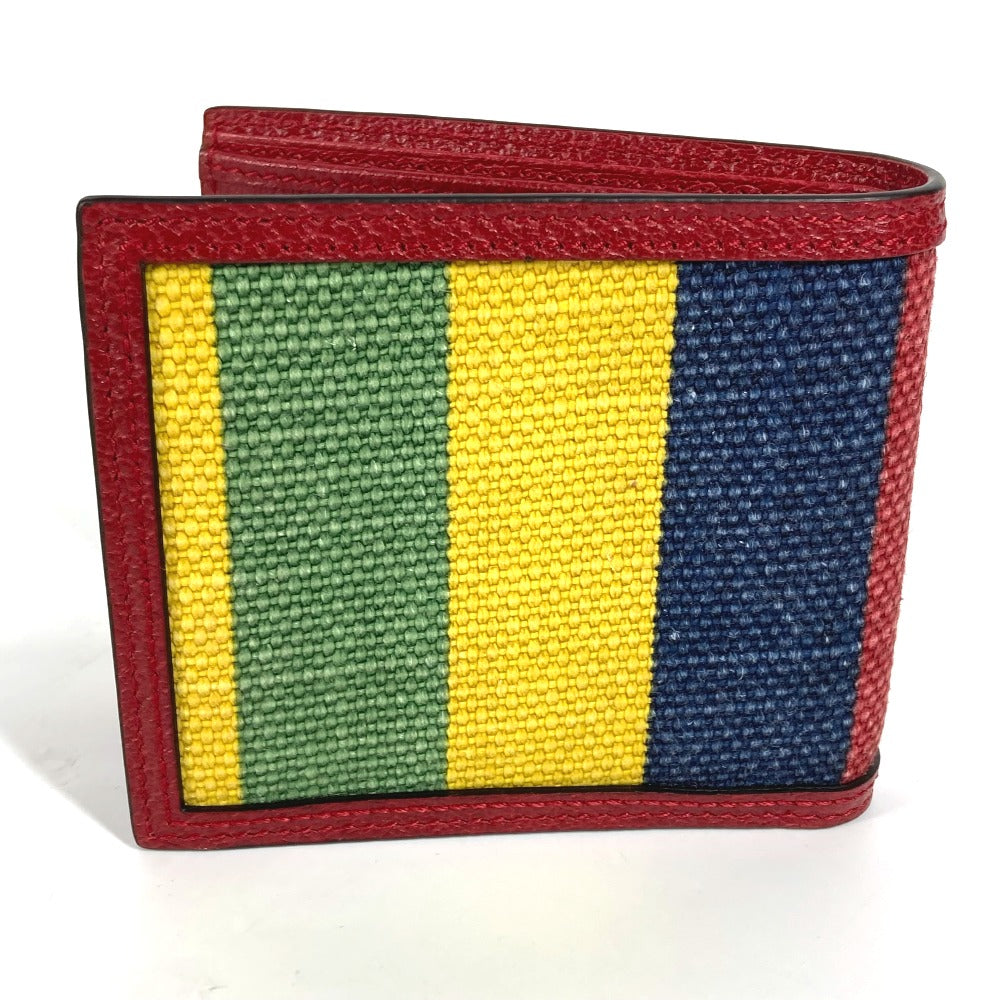 GUCCI Folded wallet 625601 Leather / canvas Red logo stripe mens