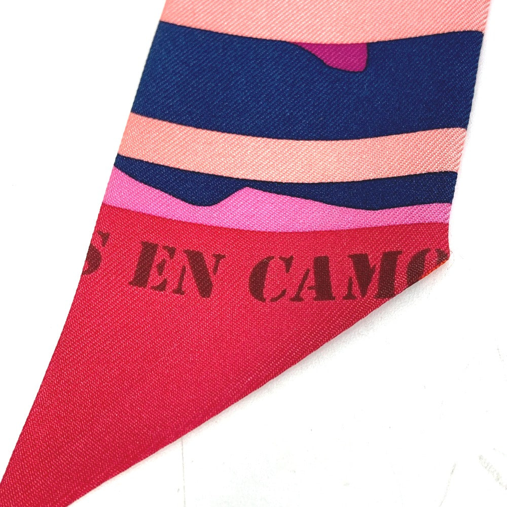HERMES scarf silk pink Horse Cheval Horse Twilly Twilly Women  d