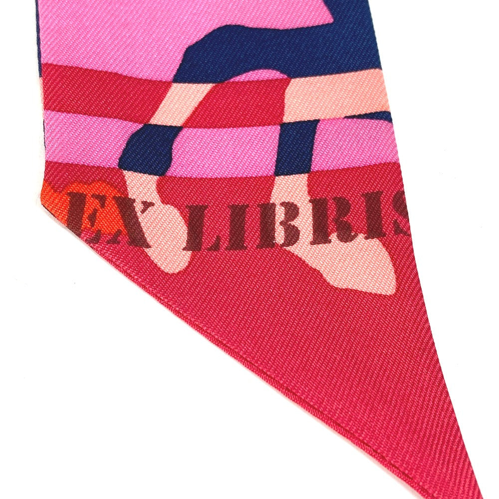 HERMES scarf silk pink Horse Cheval Horse Twilly Twilly Women  d