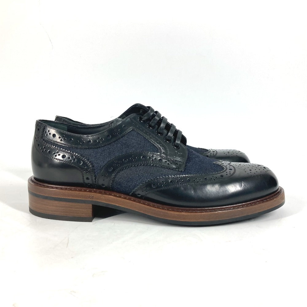 LOUIS VUITTON Dress shoes Leather, Denim Navy denim mens 5