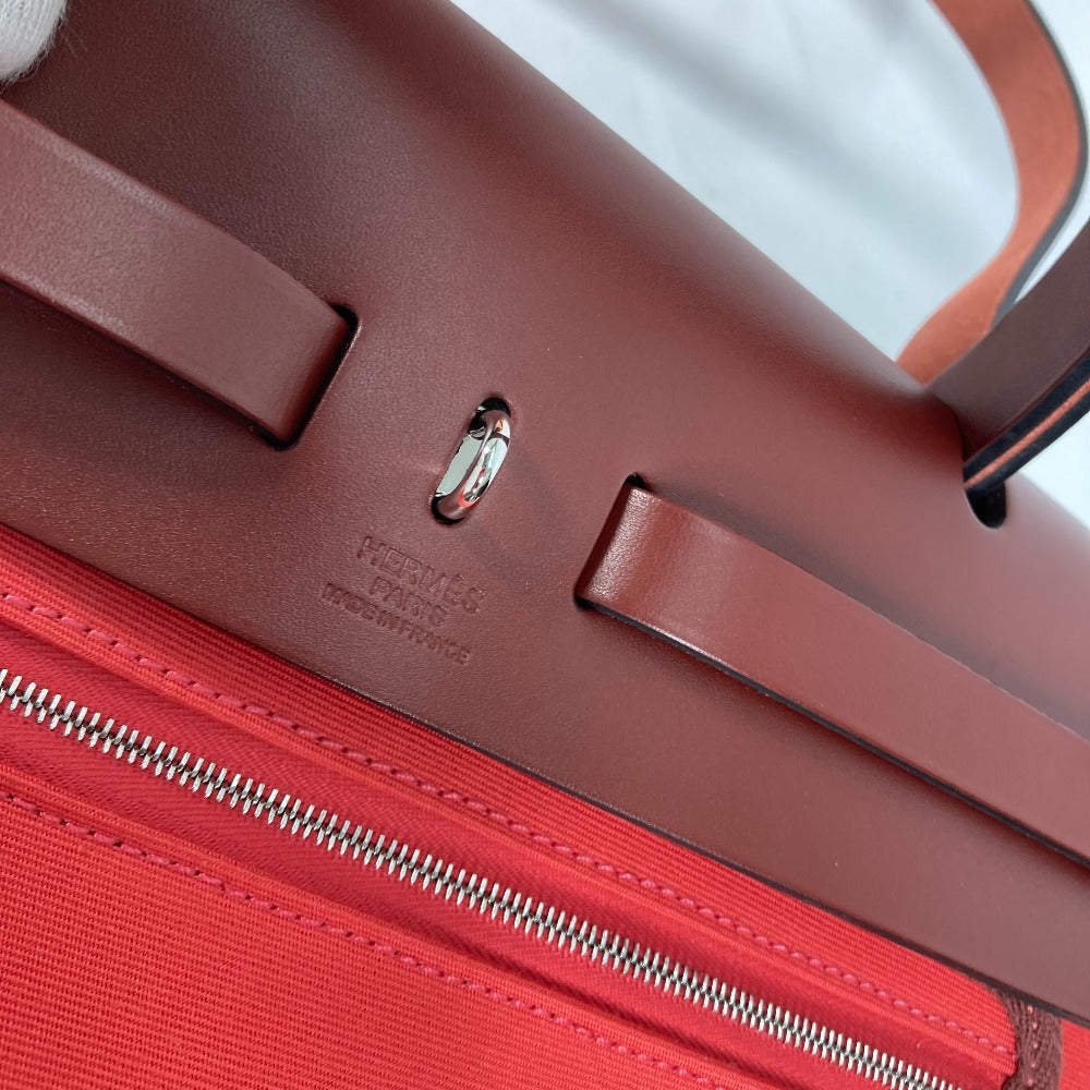 HERMES Shoulder Bag Toile H, Vash Hunter Red With porch Herbag Zip PM Women  d