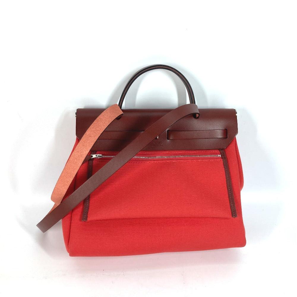 HERMES Shoulder Bag Toile H, Vash Hunter Red With porch Herbag Zip PM Women  d