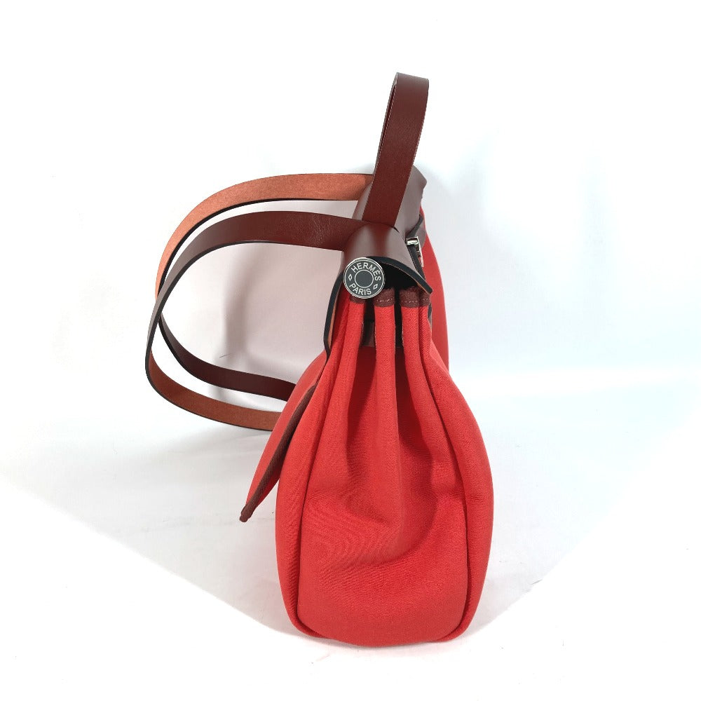 HERMES Shoulder Bag Toile H, Vash Hunter Red With porch Herbag Zip PM Women  d