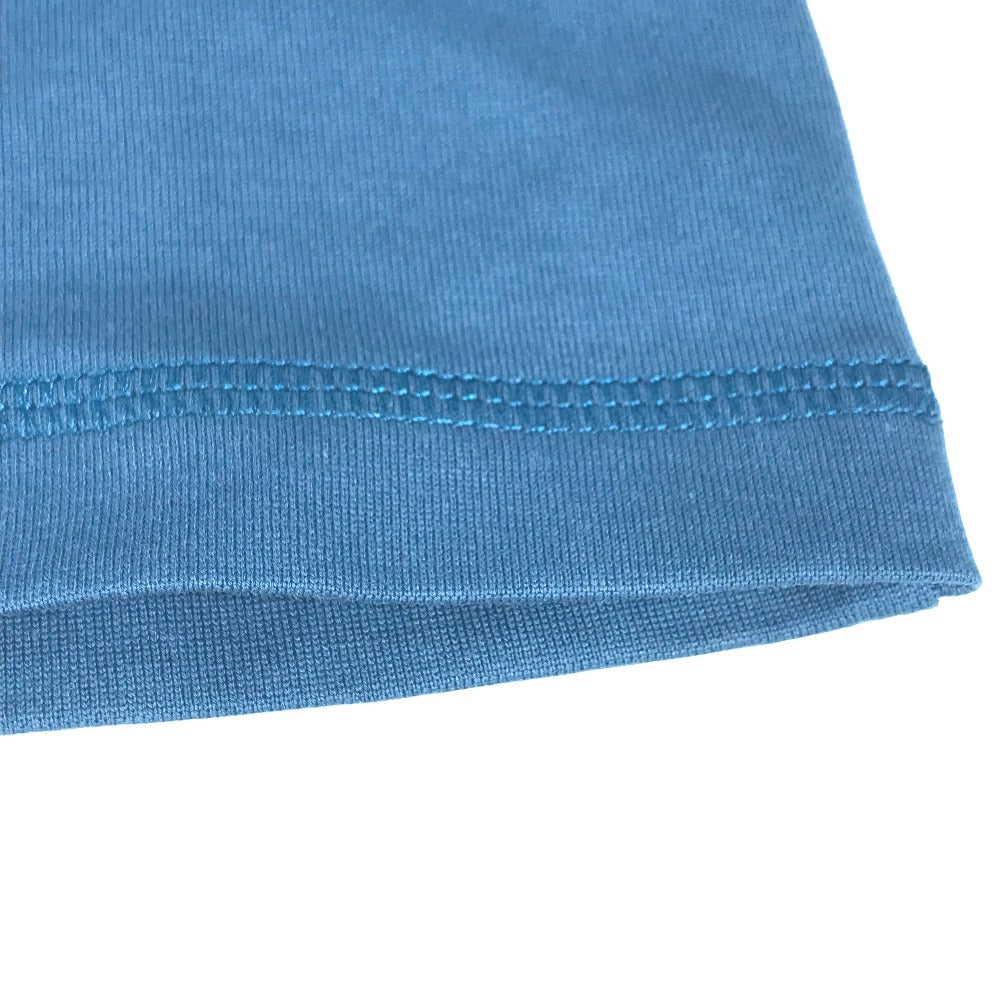 HERMES Short sleeve T-shirt cotton blue apparel tops short sleeves embroidered pocket Women 34  d