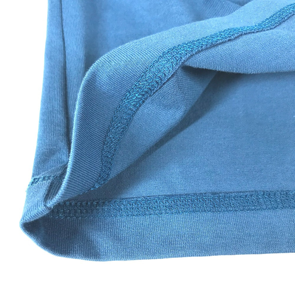 HERMES Short sleeve T-shirt cotton blue apparel tops short sleeves embroidered pocket Women 34  d
