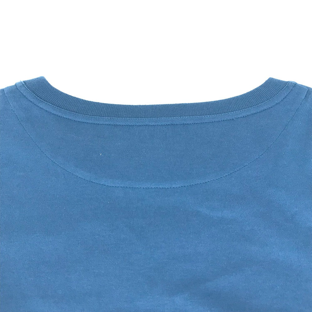 HERMES Short sleeve T-shirt cotton blue apparel tops short sleeves embroidered pocket Women 34  d