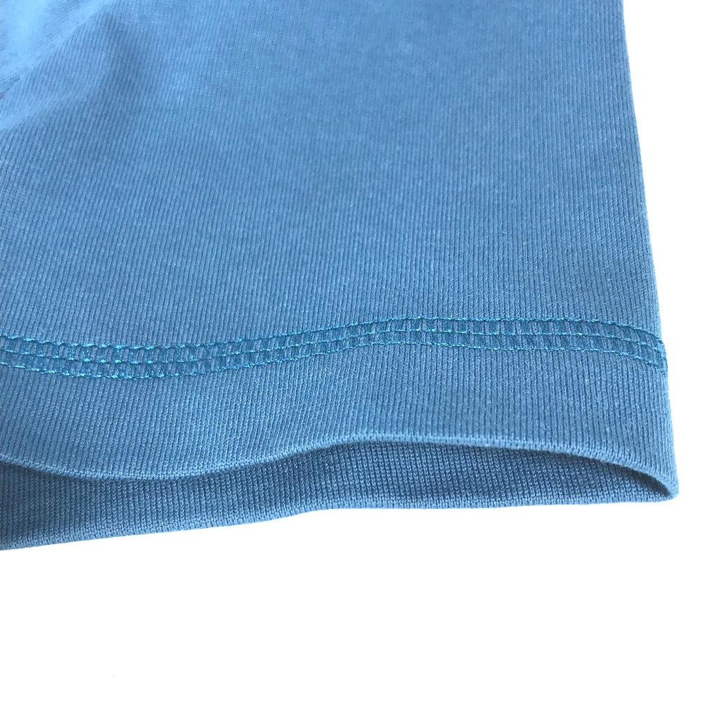 HERMES Short sleeve T-shirt cotton blue apparel tops short sleeves embroidered pocket Women 34  d