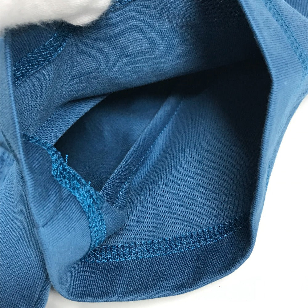 HERMES Short sleeve T-shirt cotton blue apparel tops short sleeves embroidered pocket Women 34  d
