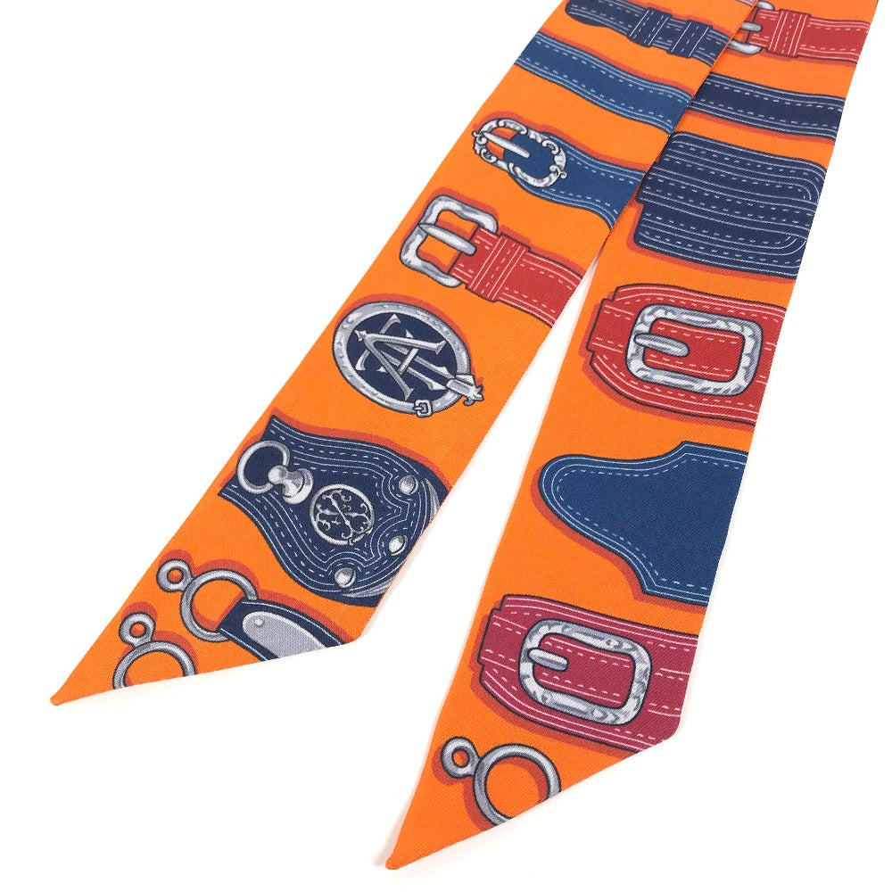 HERMES scarf silk Orange Twilly Twilly Women  d