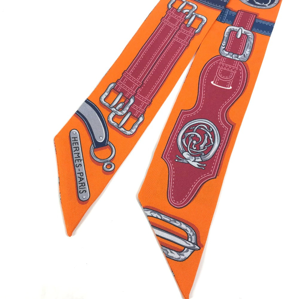 HERMES scarf silk Orange Twilly Twilly Women  d