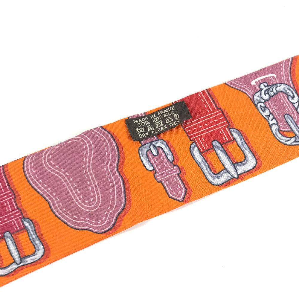 HERMES scarf silk Orange Twilly Twilly Women  d