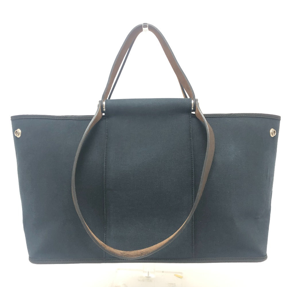 HERMES Tote Bag Leather / canvas black Kavac Elan PM Women  d
