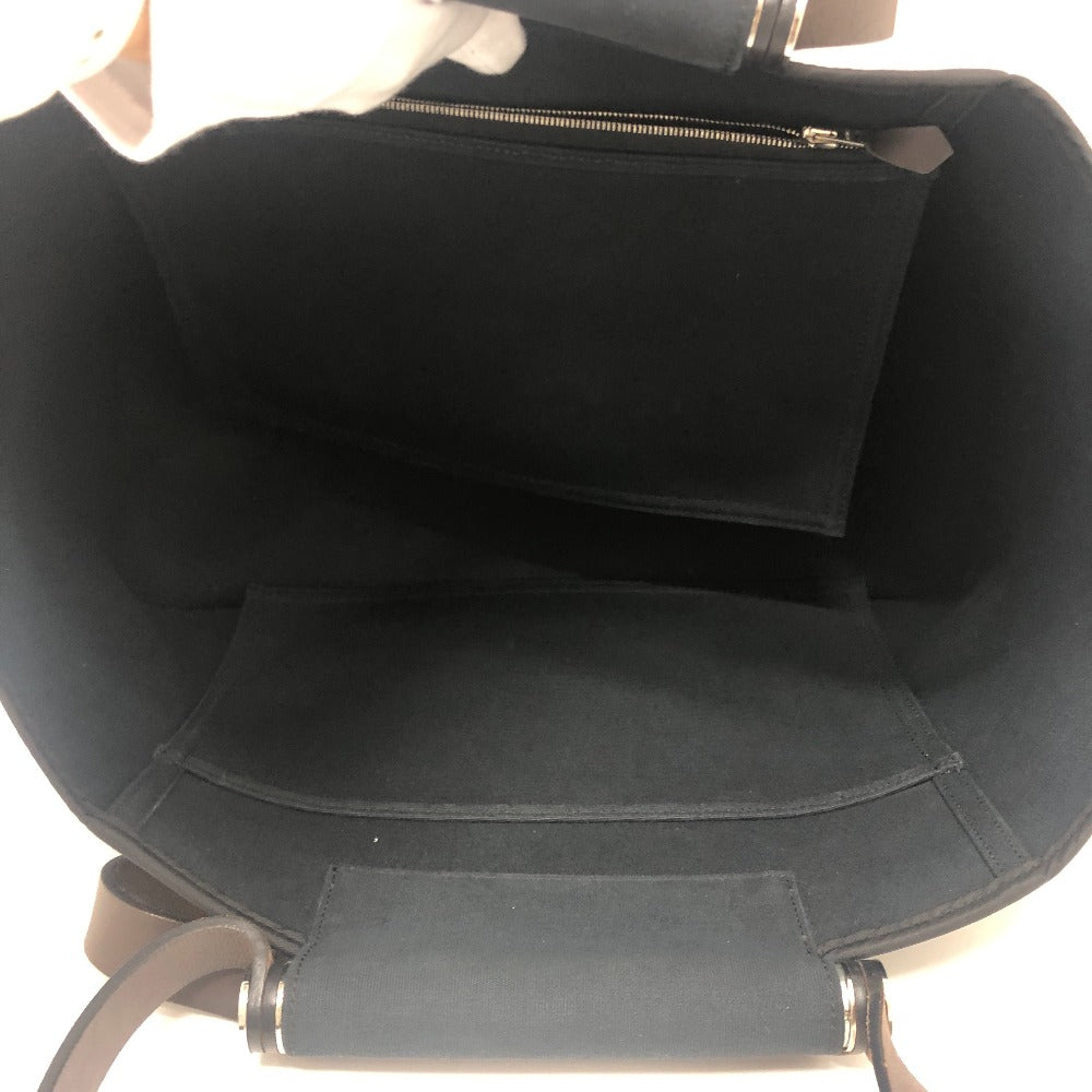 HERMES Tote Bag Leather / canvas black Kavac Elan PM Women  d